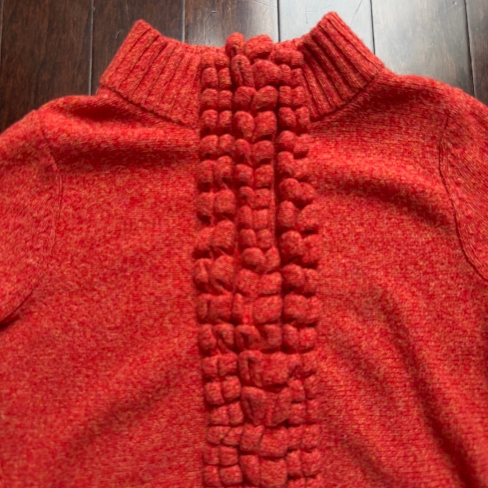 Moth By Anthropologie “Floating Sparks” Wool Women’s Cardigan Size XS Orange/Red - Picture 2 of 7